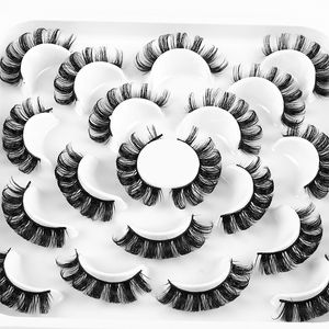 10 Pairs False Eyelashes Natural Thick D Curl Strip Lash Extensions Soft Reusable Cruelty Free Faux Mink Lashes Makeup