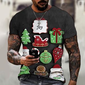 Herr t-skjortor 2023 varumärke herr t-shirt jul 3d utskrift rolig jultomten cool och stilig gata mode