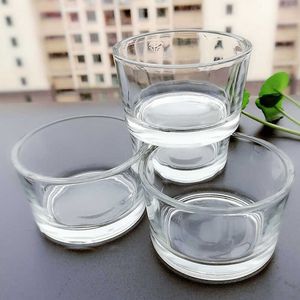 Scented Transparent Aromatherapy Candle Glass Cup Oval Thin Stripe thickening high temperature resistance candlestick add thickness