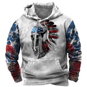 Men's Hoodies Sweatshirts Vintage Indian Print Hoodie 2023 Harajuku Clothing Streetwear Unisex Hooded Sweatshirt Male Brand Casual Pullover Tops 230301