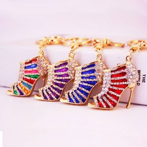 In Bulk Rhinestone High Heels Keychain Women's Sexy Bag Jewelry Accessories Gift Alloy Key Chain Hanging