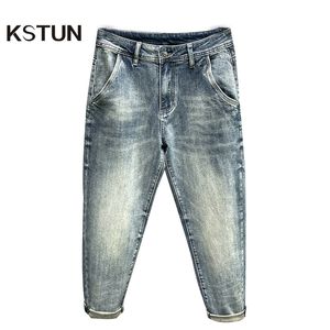 Erkek kot pantolon mol kot erkekler harem pantolon geniş bacak açık mavi streç stil sokak kıyafetleri yıkanmış denim pantolon insan hip hop erkek kıyafetleri kpop 230302