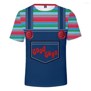 Herr t-skjortor 2023 3 till 14 år de onda goda killar leksakskläder barn barn pojkar flicka kort ärm skjorta halloween chucky t-shirt