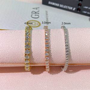 渡されたダイヤモンドテストブレスレット2mm 3mm 4mm 7/8ゴールドメッキS925スターリングシルバーモイサナイトテニスブレスレット