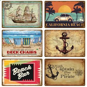 Beach Country Tin Sign Vintage Landscape Posters Metal Sign Retro Plates Plaque Sign Metal Wall Decor Wall Poster For Kitchen Decor personalized Signs 30X20CM w01