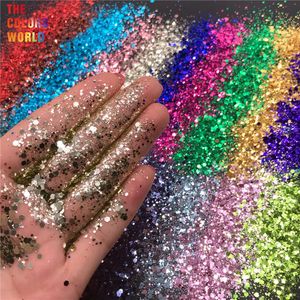 Nail Glitter TCT-194 Hexagon Shape Chunky Mix Metallic Color Nail Glitter för Nail Art Diy Decoration Body Art Makeup FacePainting DIY 230302