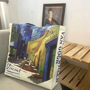 Bolsas de compras Mulheres Bolsa de ombro de tela Van Gogh Pintura a óleo