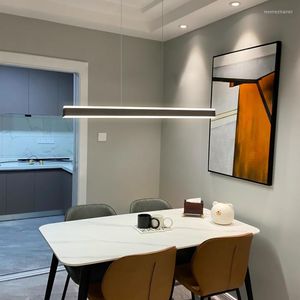 Kolye lambaları Light Lüks Avize Modern Minimalist Uzun Strip Yemek Odası Lamba Masa Bar Sayacı İskandinav Tasarım Stüdyosu