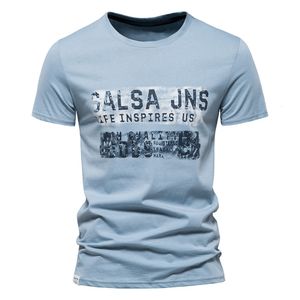 Herren-T-Shirts AIOPESON T-Shirts aus 100 % Baumwolle für Herren, kurzärmelig, O-Ausschnitt, modischer Druck, schmale Passform, Herren-T-Shirts, lässige Sommer-Herrenbekleidung 230302