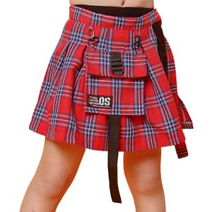 Skirts Hip Hop Girls Clothing Kids Skirts Jazz Dance Costume Plaid Print Style Shorts 5-16Y Children Clothing Fashion Street Dance Wear T230301