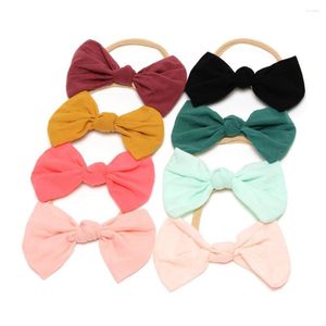 Hårtillbehör 10st/Lot Bows baby pannband handgjorda knut båge nylon född pannband prop bandana band 27 färger jfny132a