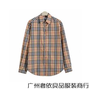 Men's Casual Shirts designer The right version of Autumn and Winter Luxury Classic evergreen plaid long sleeve fashionable versatile shirt for men and women with