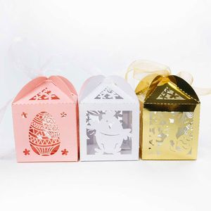 Wrap regalo 10 pezzi Pasqua Cavallo Hollo Gift Box Candy Candy Candy Box Gift Cartoon con Ribbon Baby Shower Wedding Birthday Party Supply Y2303
