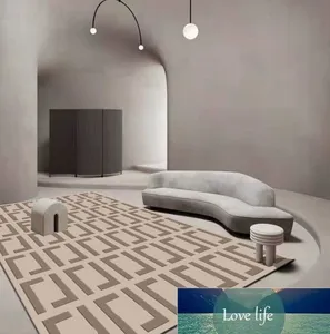 Einfache Wohnzimmer Teppich Luxus moderne grau schwarz geometrische Teppich für Schlafzimmer Sofa Couchtisch Boden Küche Matte Haus Dekoration Teppiche Großhandel