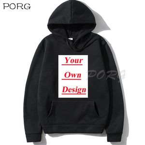 Herren Hoodies Sweatshirts Custom Schwarz Weiß Rosa Rot Grau Marineblau Streetwear Winter Unisex Polyester Eigenes Muster 230301