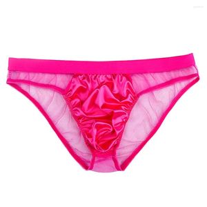 Cuecas malha cetim cuecas homens lingerie sexy transparente pura roupas de baixo perspectiva calcinha de calcinha de baixa cintura respirável Buypante A50