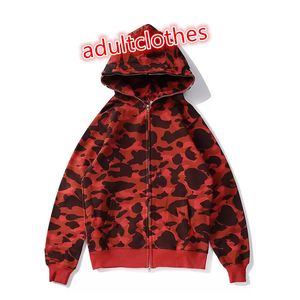 Męski projektant bluzy z kapturem Man Full Zip Up Hoodie For Woman Black Camouflage Kurtka Niebieska kaptur z kapturem damski ciepłe damskie damskie kardigan 7 kolorów 7 kolorów