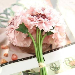 Decorative Flowers Faux Silk Flower 1 Bouquet Durable Wedding Props Artificial Carnation Fashion Fake Beautiful Party Decor