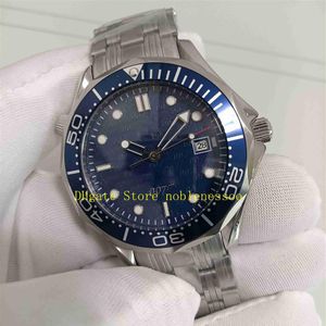 Real Po in Original Box Mens Automatic Watches Männer Blaues Zifferblatt 007 Edelstahlarmband Limitierte Ausgabe Professionelle Asien 281277i