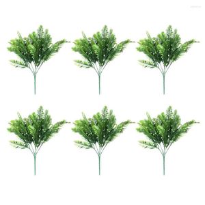 Decorative Flowers Bush Leaves Fern Seven-pointed Garden Wedding Decoration Fake Plant Background Flower Arrangement Accessories Simulation