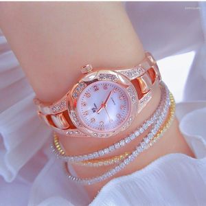 Wristwatches Diamond Women Watch Luxury Brands Rose Gold Dress Ladies Watches Bracelet Waterproof Female Wristwatch 2023