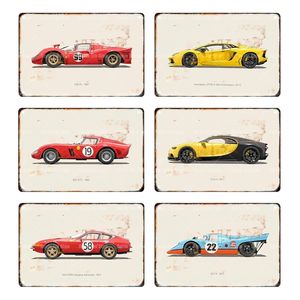 911 art painting Retro Car Fleet Targa in metallo Poster in metallo Bar Ristorante Wall Art Targa decorativa per la casa moderna Room Decor personalizzato Dimensioni estetiche 30X20CM w02