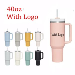With Logo S 40oz Mug Tumbler With Handle Insulated Tumblers Lids Straw Stainless Steel Coffee Termos Cup ss0208