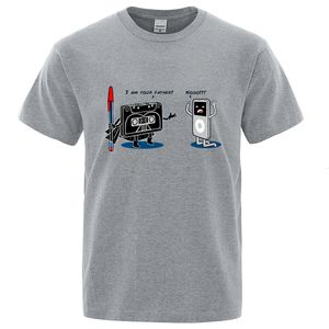 メンズTシャツ面白い音楽プレーヤー男性トップサマールーズTシャツコットンクルーネックTシャツヒップホップティー衣服高品質のTシャツ男230302