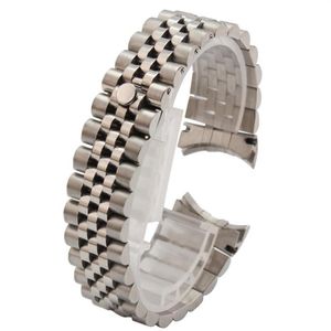 Watch Bands 316L Silver 2 tono oro Solid Curva End Jubilee Bracciale cinturino Fit per 316n