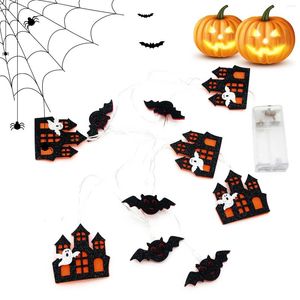 Strings Halloween LED String Lights Theme Castle Bat per decorazioni di ghirlande all'aperto per interni