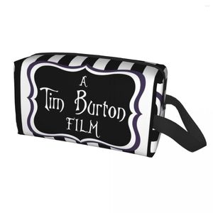 Kosmetiska väskor en Tim Burton Film väska kvinnor söt stor kapacitet skräck fantasy film makeup fodral skönhet lagring toalettartiklar
