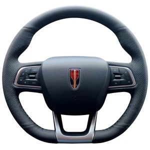 Tampa de volante costurada à mão de couro para hongqi 17-22 H5 Acessórios para interiores de carro H5