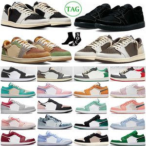 Reverse Mocha 1 Low OG Scarpe da pallacanestro Uomo Donna 1s Black Phantom Sail Fragment Voodoo Midnight Navy Easter Mighty Swooshers Mens UNC Trainers Sneakers sportive