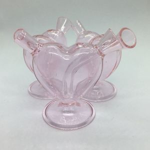 Ultima ragazza Rosa Pyrex Tubi di vetro spesso Filtro gorgogliatore Cuore d'amore portatile Erba secca Tabacco Preroll Rotolamento Sigaretta Portasigari Pipa ad acqua Bong Tubo per fumatori DHL