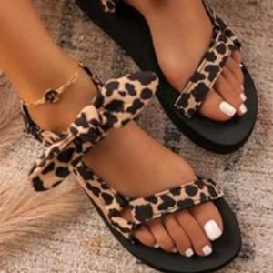 Slippers 2023 Summer New Women Sandals Large Size Beach Flat Bow Female Outdoor Wild Color Ms Shoes Zapatos Mujer Y2302