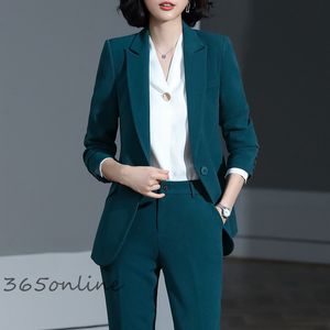 Kvinnors kostymer blazrar högkvalitativa tyg formella kvinnor affärsdräkter ol stilar pantsuits professionella blazers set höst vinterbyxor set 230302