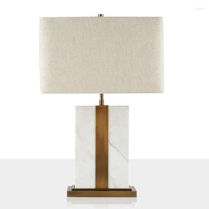 Table Lamps Modern Creative Square Marble Lamp Chinese Style Living Room Bedroom Bedside Simple El Study Decorative