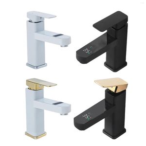 Bathroom Sink Faucets Kitchen Faucet LED Temperature Display Deck Mounted Mixer Tap For Washbasin