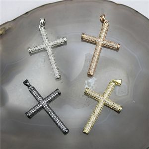 Charms 28mm 10pcs/Los verkaufen Wellkreuz CZ Anhänger Kubikzirkon Micro Pave Charm DIY Halskette Schmuck Zubehörcharms