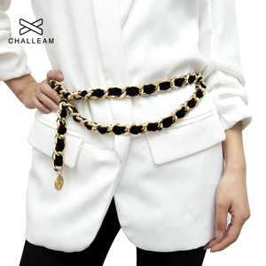 Waist Chain Belts Female Fringe Alloy Metal Chain Belt For Women Tassel Flannel Gold Belt Ladies Exaggerated Vintage Flocking Waist Chain 139 230302