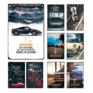 Retro Car tin sign Personalized Art Poster Metal Plate Tin Sign Vintage Iron Painting Retro living room Garage Man Cave Home Decor Plaques Size 30X20CM w02