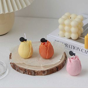 Scented Tulip Flower Candle Romantic Cute Soy Wax Aromatherapy Small Scent Relaxing Birthday Wedding Party Gift Home Decoration