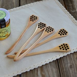 Coffee Scoops 50pcs 185cm Wooden Honey Stick Bees Net Dipper Spoons Favors 230302