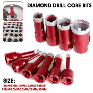 Professionella borrbitar 6mm-35mm Diamond Dry Bit M14 Tråd Kärnan Vakuumbröd Borrning Keramisk granit Marble Tile Hole Saw Saw