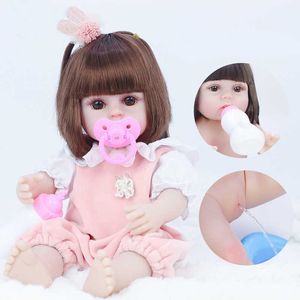 Dolls Imitação de boneca de bebê 38 cm Renascimento do corpo de vinil Doll Game Human Cognition Kids simulou Rebirth Doll Educational Toys for Girlj230301