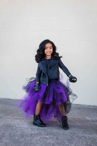 Gonne Viola Nero Coda di rondine Ragazza lunga Gonna Tutu Bella principessa Ragazze Compleanno Gonne Foto abito da ballo costume Abbigliamento per feste per bambini T230301