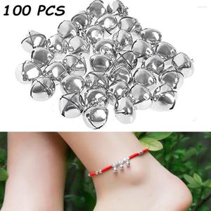 Decorazioni natalizie 100PCS Campana 15mm Croce Ferro Placcatura sottovuoto Accessori pendenti aperti Regalo fai da te Argento Jingle Bells per compleanno