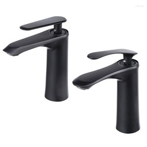 Bathroom Sink Faucets Alloy Copper Bottom Black Basin Faucet Cold And Water Maxer Tap Single Hole Handle