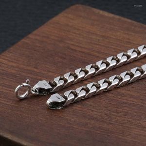 Chains Solid S925 Sterling Silver Miami Cuban Necklace For Mens Womens Fine Jewelry Lock 5.5mm Chain