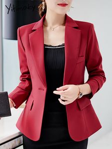 Damskie garnitury Blazery Jitimoky Koreańska moda Slim Blazery dla kobiet pojedynczy guziki Chic Suits Office Ladies Eleganckie, swobodne blezer 230302